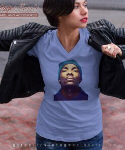 Snoop Dogg Beanie Profile Hip Hop V Neck TShirt