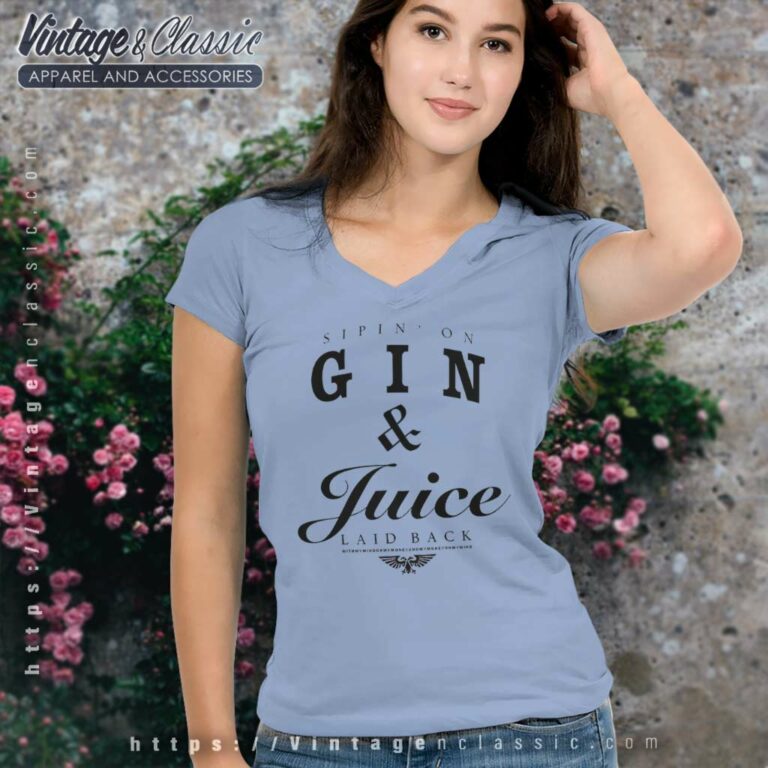 Snoop Dogg Gin And Juice Hip Hop V Neck TShirt Snoop Dogg Gin And Juice Hip Hop V Neck TShirt