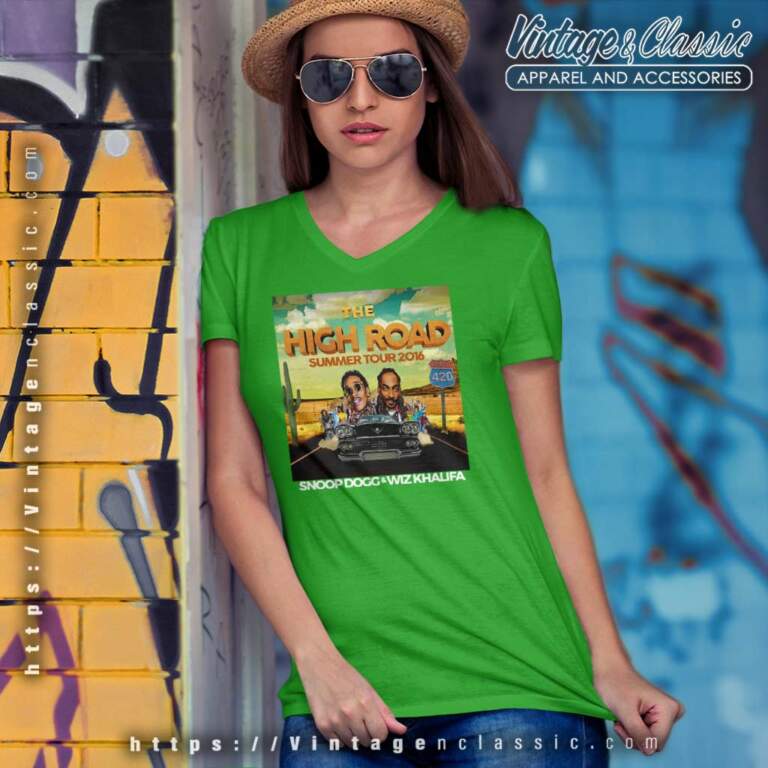 Snoop Dogg Wiz Khalifa High Road Tour 2016 V Neck TShirt Snoop Dogg Wiz Khalifa High Road Tour 2016 V Neck TShirt