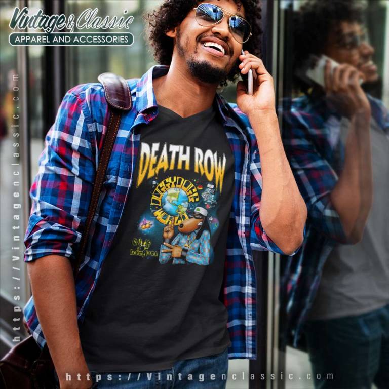 Snoop Doggy Dogg Its His World Death Row V Neck TShirt Snoop Doggy Dogg Its His World Death Row V Neck TShirt