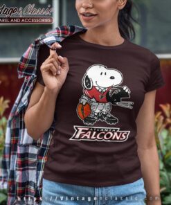 Snoopy A Strong And Proud Atlanta Falcons Shirt Women T shirt
