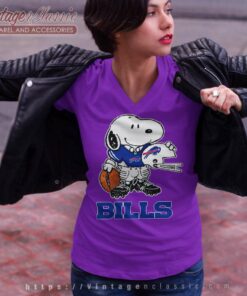 Snoopy A Strong And Proud Buffalo Bills Player Nfl V Neck TShirt