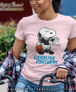 Snoopy A Strong And Proud Carolina Panthers Shirt Women T shirt