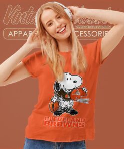 Snoopy A Strong And Proud Cleveland Browns Shirt Women T shirt