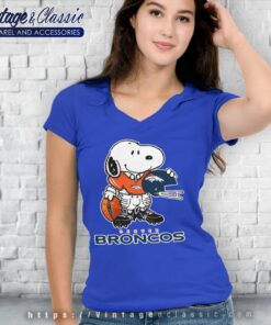 Snoopy A Strong And Proud Denver Broncos Shirt V Neck TShirt