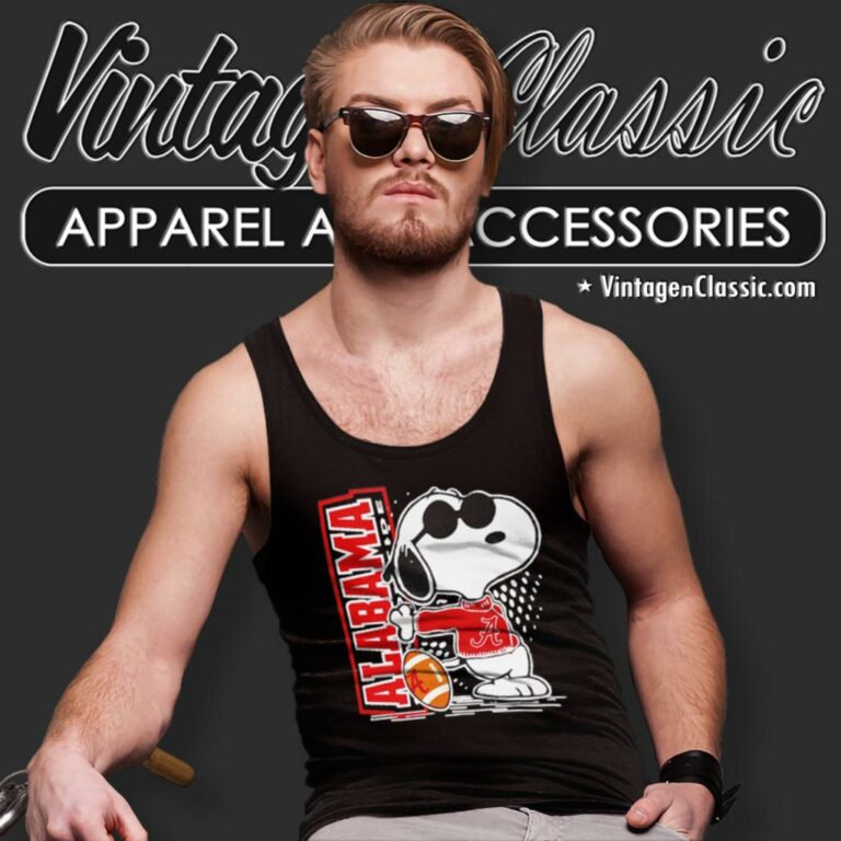 Snoopy Alabama Crimson Tide Tank Top Racerback Snoopy Alabama Crimson Tide Tank Top Racerback