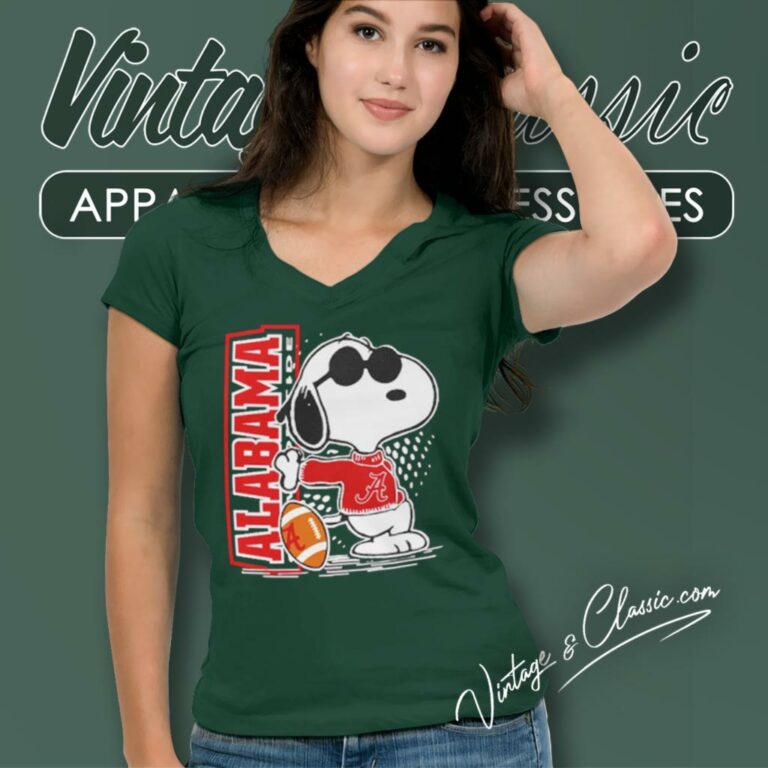 Snoopy Alabama Crimson Tide V Neck TShirt Snoopy Alabama Crimson Tide V Neck TShirt