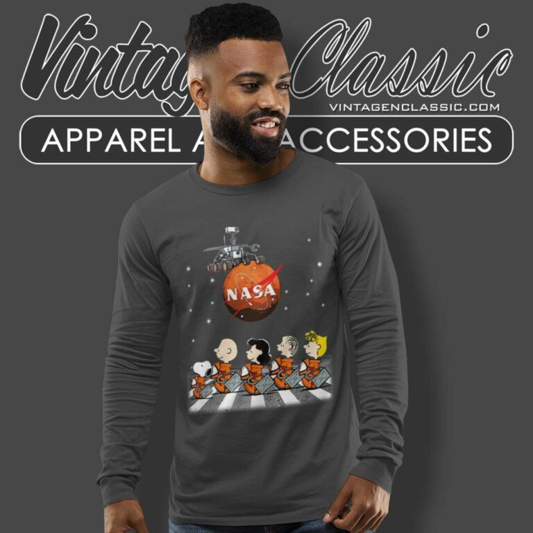 Snoopy And Charlie Brown Abbey Road Nasa Long Sleeve Tee Snoopy And Charlie Brown Abbey Road Nasa Long Sleeve Tee