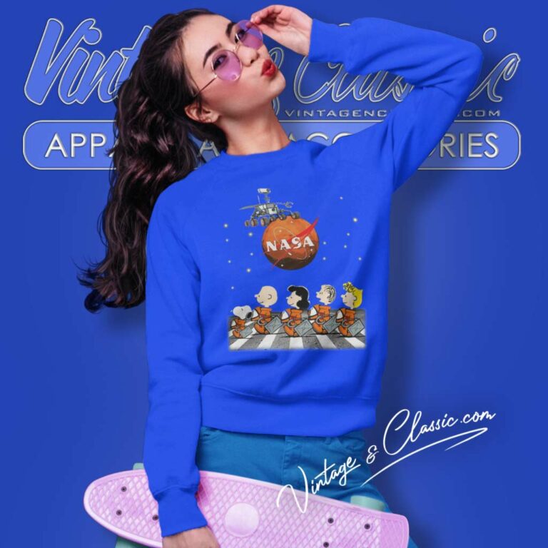 Snoopy And Charlie Brown Abbey Road Nasa Sweatshirt Snoopy And Charlie Brown Abbey Road Nasa Sweatshirt