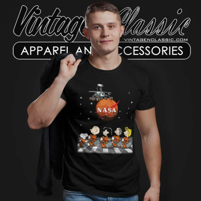 Snoopy And Charlie Brown Abbey Road Nasa T Shirt Snoopy And Charlie Brown Abbey Road Nasa T Shirt