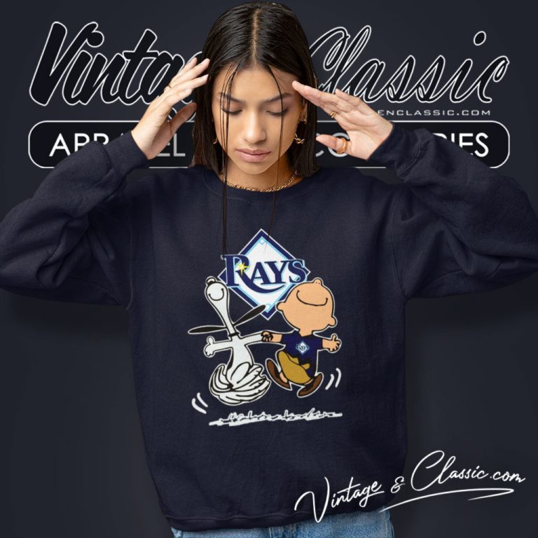 Snoopy And Charlie Brown Happy Tampa Bay Rays Sweatshirt Snoopy And Charlie Brown Happy Tampa Bay Rays Sweatshirt
