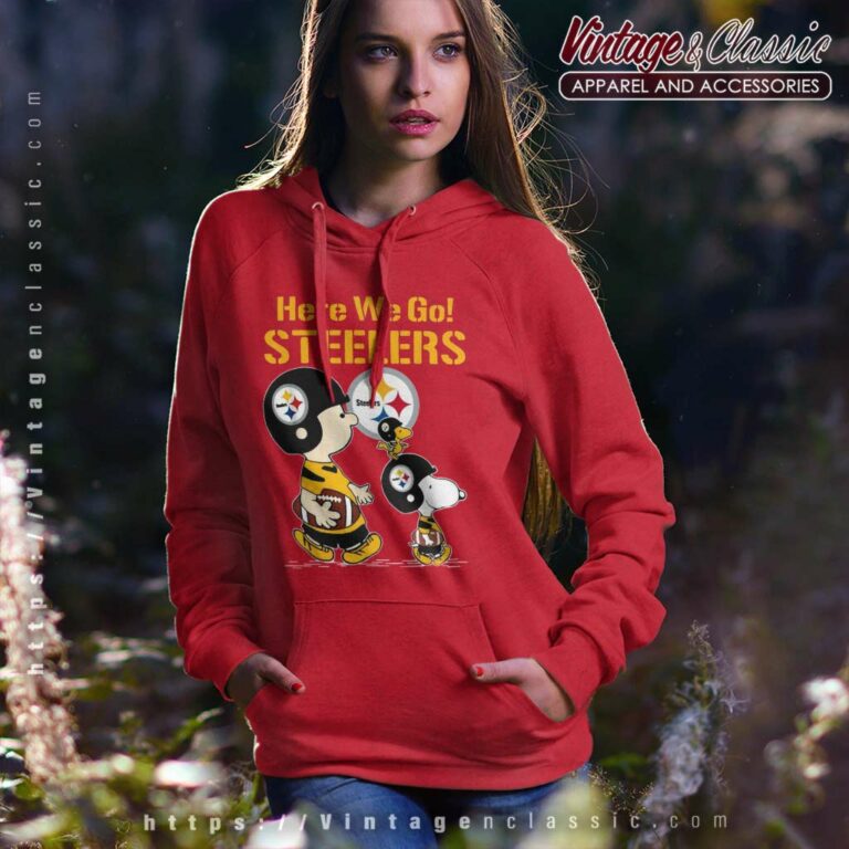 Snoopy And Charlie Brown Here We Go Steelers Hoodie Snoopy And Charlie Brown Here We Go Steelers Hoodie