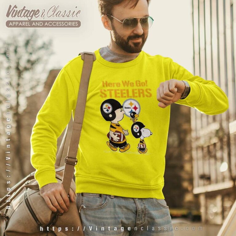 Snoopy And Charlie Brown Here We Go Steelers Sweatshirt Snoopy And Charlie Brown Here We Go Steelers Sweatshirt