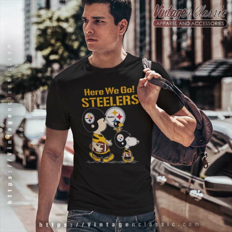 Snoopy And Charlie Brown Here We Go Steelers T Shirt Snoopy And Charlie Brown Here We Go Steelers T Shirt