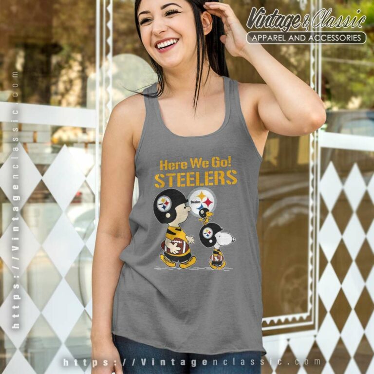 Snoopy And Charlie Brown Here We Go Steelers Tank Top Racerback Snoopy And Charlie Brown Here We Go Steelers Tank Top Racerback