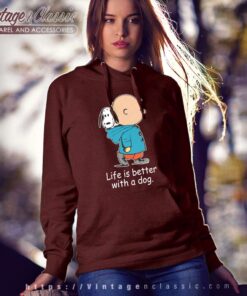 Snoopy And Charlie Brown Life Is Better With A Dog Hoodie