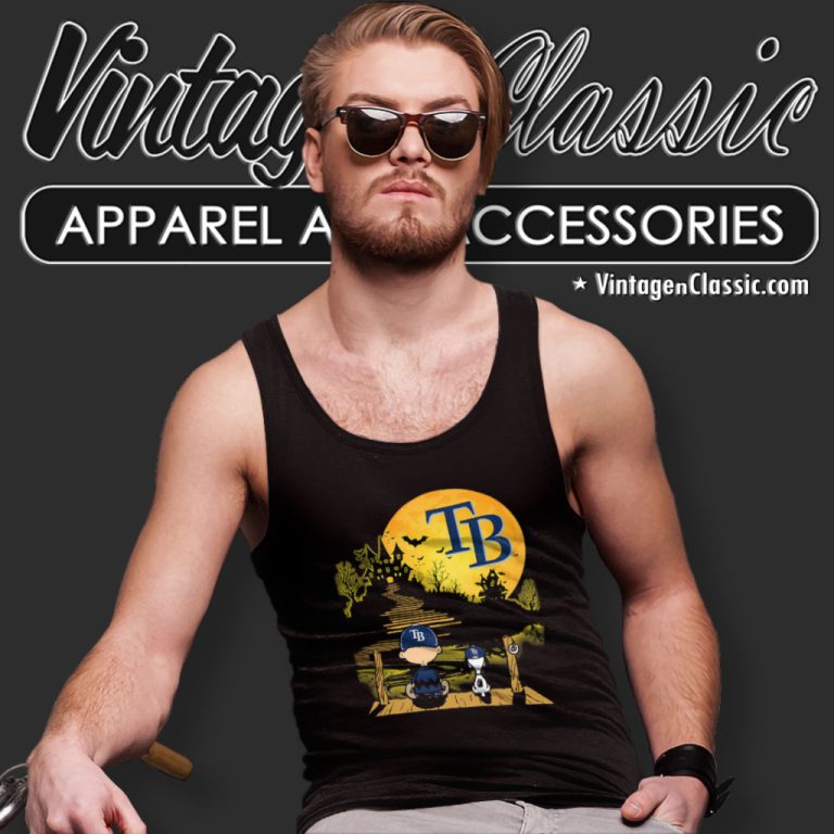 Snoopy And Charlie Brown Sit Under Moon Tampa Bay Rays Halloween Tank Top Racerback Snoopy And Charlie Brown Sit Under Moon Tampa Bay Rays Halloween Tank Top Racerback