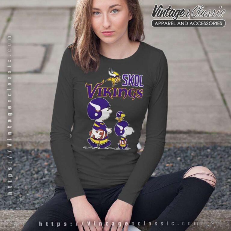 Snoopy And Charlie Brown Skol Viking Long Sleeve Tee Snoopy And Charlie Brown Skol Viking Long Sleeve Tee