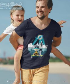 Snoopy And Charlie Brown Watching City Miami Dolphins V Neck TShirt