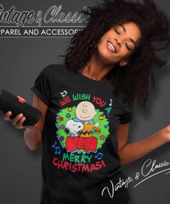 Snoopy And Charlie Brown We Wish You A Merry Christmas Shirt 6 Snoopy And Charlie Brown We Wish You A Merry Christmas Women TShirt 1