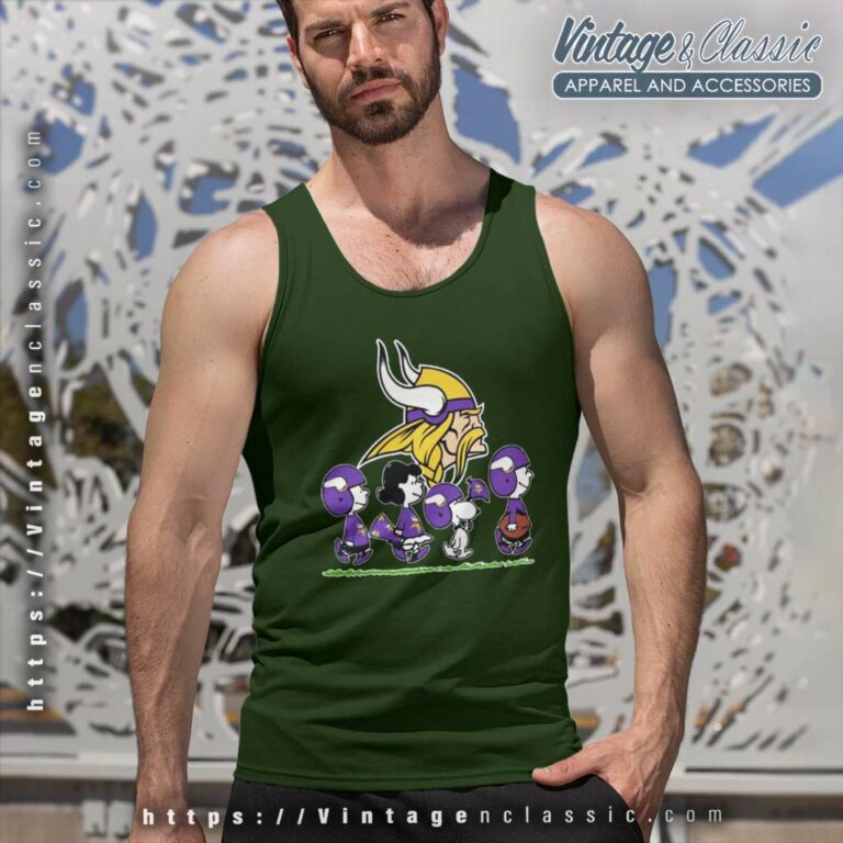 Snoopy And Friends Minnesota Vikings Tank Top Racerback Snoopy And Friends Minnesota Vikings Tank Top Racerback