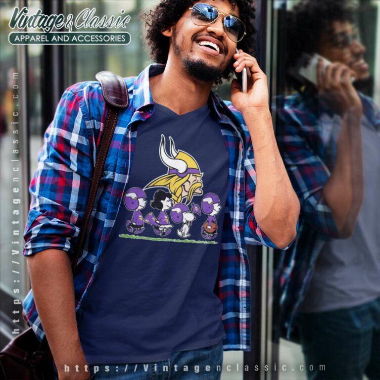 Snoopy And Friends Minnesota Vikings V Neck TShirt Snoopy And Friends Minnesota Vikings V Neck TShirt