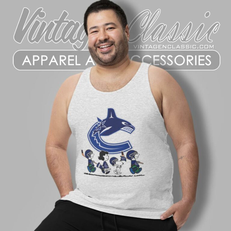 Snoopy And Friend Playing Vancouver Canucks Tank Top Racerback Snoopy And Friend Playing Vancouver Canucks Tank Top Racerback