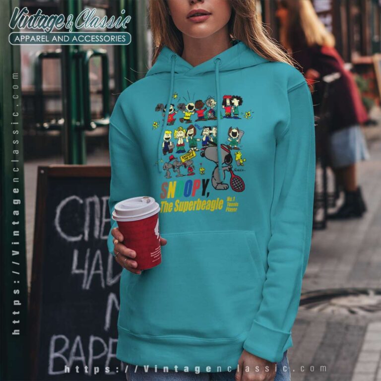 Snoopy And Friends Tennis 90s Hoodie Snoopy And Friends Tennis 90s Hoodie