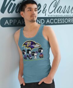 Snoopy And Friends Baltimore Ravens Football Tank Top Racerback
