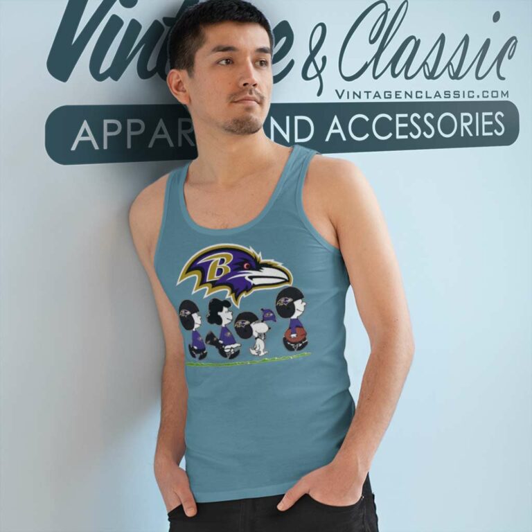 Snoopy And Friends Baltimore Ravens Football Tank Top Racerback Snoopy And Friends Baltimore Ravens Football Tank Top Racerback
