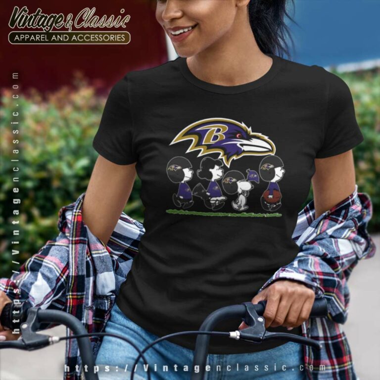 Snoopy And Friends Baltimore Ravens Football Women TShirt Snoopy And Friends Baltimore Ravens Football Women TShirt