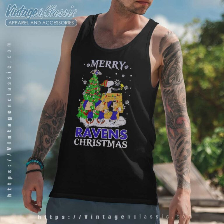 Snoopy And Friends Baltimore Ravens Merry Christmas Tank Top Racerback Snoopy And Friends Baltimore Ravens Merry Christmas Tank Top Racerback