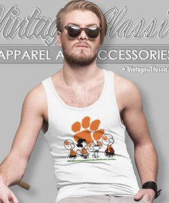 Snoopy And Friends Cheer For The Clemson Tigers Tank Top Racerback