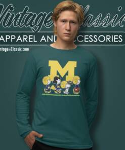 Snoopy And Friends Cheer For The Michigan Wolverines Long Sleeve Tee
