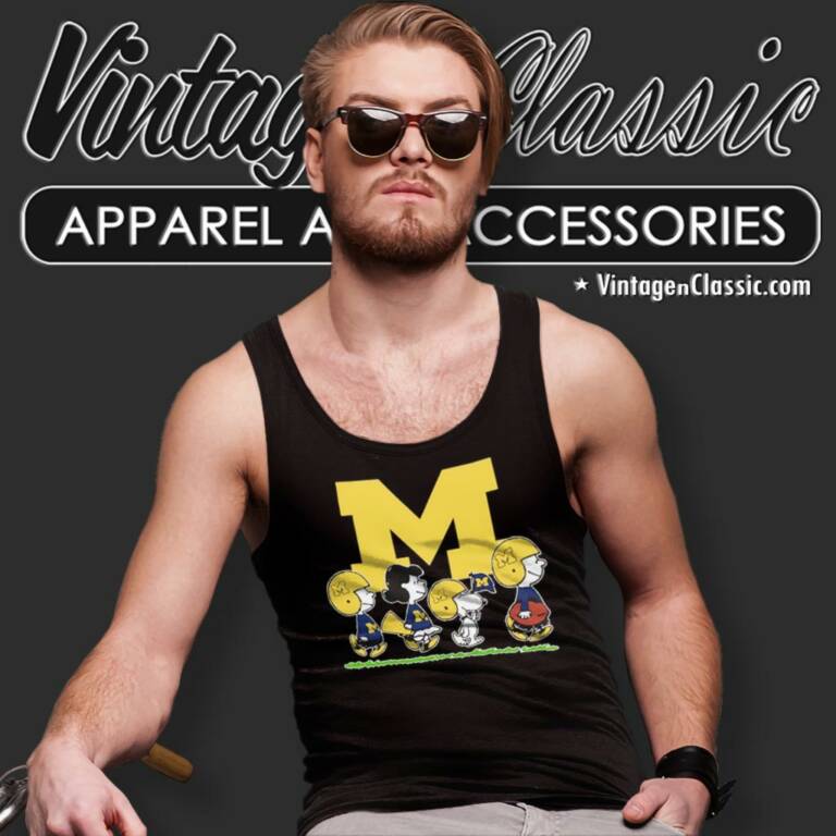 Snoopy And Friends Cheer For The Michigan Wolverines Tank Top Racerback Snoopy And Friends Cheer For The Michigan Wolverines Tank Top Racerback