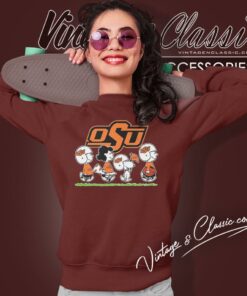 Snoopy And Friends Cheer For The Oklahoma State Cowboys Ncaa Sweatshirt