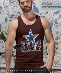 Snoopy And Friends Dallas Cowboys Football Tank Top Racerback