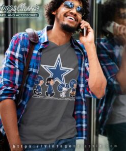 Snoopy And Friends Dallas Cowboys Football V Neck TShirt