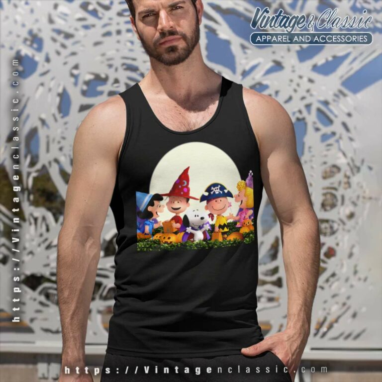 Snoopy And Friends Halloween Party Tank Top Racerback Snoopy And Friends Halloween Party Tank Top Racerback
