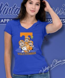 Snoopy And Friends Happy Tennessee Volunteers V Neck TShirt