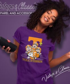 Snoopy And Friends Happy Tennessee Volunteers Women T Shirt