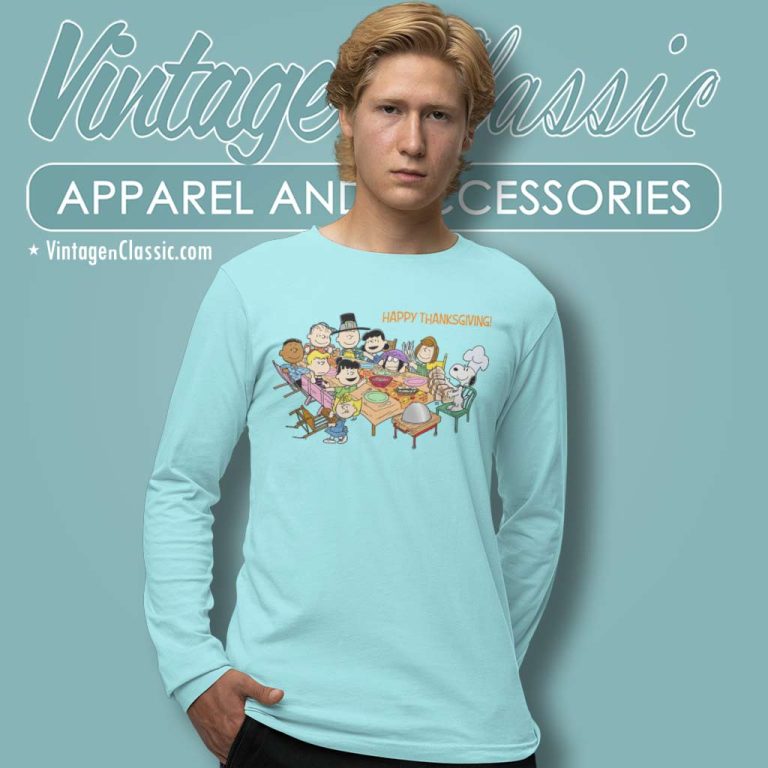 Snoopy And Friends Happy Thanksgiving Long Sleeve Tee Snoopy And Friends Happy Thanksgiving Long Sleeve Tee