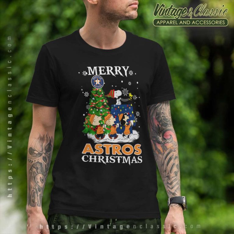 Snoopy And Friends Houston Astros Merry Christmas T Shirt Snoopy And Friends Houston Astros Merry Christmas T Shirt
