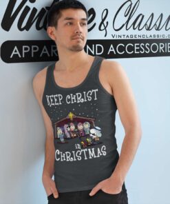 Snoopy And Friends Keep Christ In Christmas Tank Top Racerback