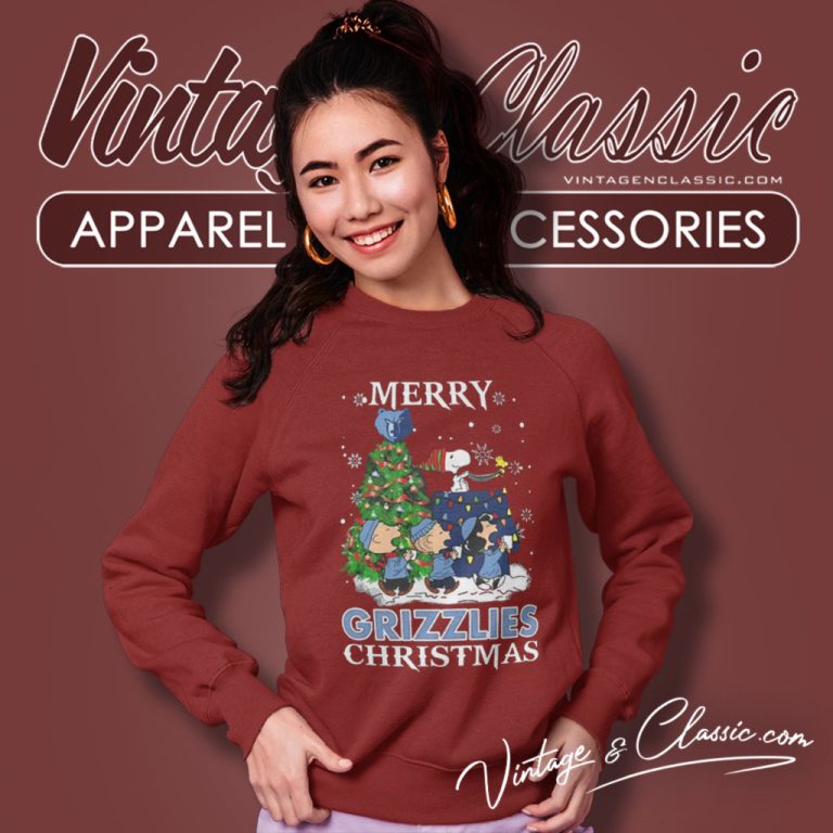 Snoopy And Friends Memphis Grizzlies Merry Christmas Sweatshirt Snoopy And Friends Memphis Grizzlies Merry Christmas Sweatshirt