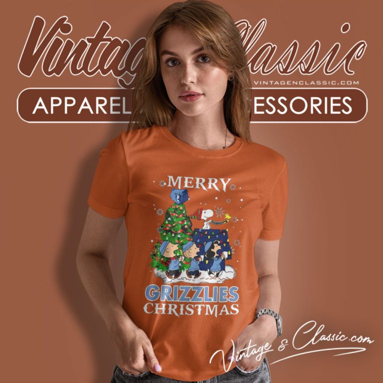Snoopy And Friends Memphis Grizzlies Merry Christmas Women T Shirt Snoopy And Friends Memphis Grizzlies Merry Christmas Women T Shirt
