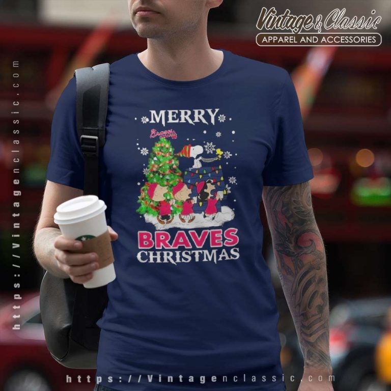 Snoopy And Friends Merry Atlanta Braves Christmas T Shirt Snoopy And Friends Merry Atlanta Braves Christmas T Shirt