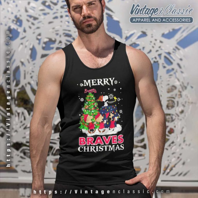 Snoopy And Friends Merry Atlanta Braves Christmas Tank Top Racerback Snoopy And Friends Merry Atlanta Braves Christmas Tank Top Racerback