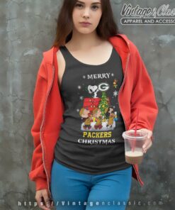 Snoopy And Friends Merry Christmas Green Bay Packers Shirt 4 Snoopy And Friends Merry Christmas Green Bay Packers Tank Top Racerback
