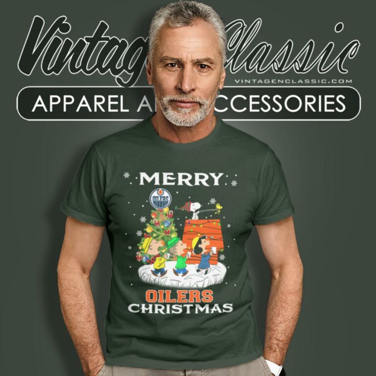 Snoopy And Friends Merry Edmonton Oilers Christmas T Shirt Snoopy And Friends Merry Edmonton Oilers Christmas T Shirt